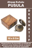 Premium Model Erkek Arkadaşa Sevgiliye Baba Özel Hediyelik Dekoratif Koleksiyon Ahşap Kutulu PUSULA - 1