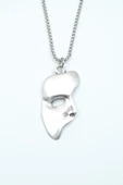 The Phantom Of The Opera - Maske Gümüş Kaplama Örme Zincir Kolye - 1