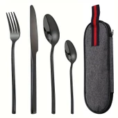 Valkyrie Çantalı Yolculuk Çatal Kaşık Bıçak Seti Kişiye Özel 1. Sınıf Paslanmaz Çelik Ofis Okul Kamp Restaurant C3404 - 1