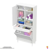 Modilayn AFRA 80x173x32,5cm 1 Çekmece, 2 Göz Sepet, 1 Kapak, 6 Raf Dar Alan Banyo Dolabı thumbnail 5