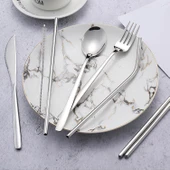 Valkyrie 8 Parça Çantalı Yolculuk Çatal Bıçak Kaşık Pipet Chopstick Seti Kamp Okul Ofis Tatil Paslanmaz Çelik Metal - 4