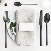 Valkyrie Çantalı Yolculuk Çatal Kaşık Bıçak Seti Kişiye Özel 1. Sınıf Paslanmaz Çelik Ofis Okul Kamp Restaurant C3404 - 4