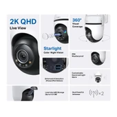 TP-LINK Tapo C520WS, 2K QHD, Yatay Dikey Dis Mekan  IP66, WiFi, Renkli Gece Görüsü, Iki Yönlü Ses Güvenlik Kamerasi - 2