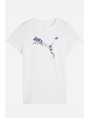 Puma Graphics Floral Cat Logo Beyaz Kadın Tişört 68508102 - 4
