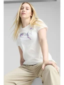 Puma Graphics Floral Cat Logo Beyaz Kadın Tişört 68508102 - 1
