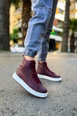 Pabucmarketi Bağcıklı Erkek Sneaker Bot Bordo - 3