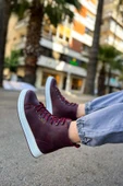 Pabucmarketi Bağcıklı Erkek Sneaker Bot Bordo - 2