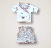 Lenaca Erguvan Taç Nakışlı %100 Cotton Antibakteriyel Kız Bebek 10lu Zıbın Takımı Hastane Çıkışı - 4