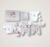 Lenaca Kıvırcık Kuzu Nakışlı %100 Cotton Antibakteriyel 10lu Zıbın Takımı Hastane Çıkışı thumbnail 1