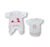 Lenaca Kuzucuk Nakışlı %100 Cotton Antibakteriyel 5li Zıbın Takımı Hastane Çıkışı thumbnail 2