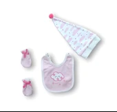 Lenaca Uykucu Bulut Nakışlı %100 Cotton Antibakteriyel 5li Zıbın Takımı Hastane Çıkışı thumbnail 2