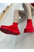 Pabucmarketi Düz Triko Erkek Sneaker Bot Kırmızı thumbnail 3