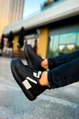 Pabucmarketi Bağcıklı Erkek Sneaker Bot Siyah Beyaz thumbnail 4