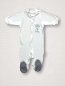 Lenaca Süper Prens Nakışlı %100 Cotton Antibakteriyel 10lu Zıbın Takımı Hastane Çıkışı thumbnail 5