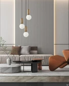MYLİGHTS füme camlı modern spor üçlü salon avize - 2