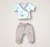 Lenaca Erguvan Taç Nakışlı %100 Cotton Antibakteriyel Kız Bebek 10lu Zıbın Takımı Hastane Çıkışı thumbnail 3