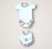 Lenaca Erguvan Taç Nakışlı %100 Cotton Antibakteriyel Kız Bebek 10lu Zıbın Takımı Hastane Çıkışı thumbnail 4