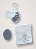 Lenaca Süper Prens Nakışlı %100 Cotton Antibakteriyel 10lu Zıbın Takımı Hastane Çıkışı thumbnail 2