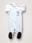 Lenaca Süper Prens Nakışlı %100 Cotton Antibakteriyel 10lu Zıbın Takımı Hastane Çıkışı - 4