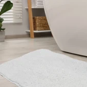 Otel Banyo Paspası | Beyaz | % Pamuk | Kenar Biyeli | 730gr | 50 x 90 cm | Yumuşak Dokulu - 3