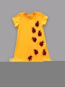 Lenaca 1-2-3 Yaş Uğur Böceği Nakışlı Fırfır Uçlu Kız Çocuk Jile Elbisesi thumbnail 2