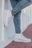 Pabucmarketi Bağcıklı Erkek Sneaker Bot Beyaz thumbnail 5