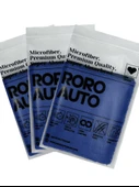 Roro Auto Fuji 3'lü Mikrofiber Araç Kurulama ve Oto Temizlik Bezi  40x40 440 GSM Mavi - 1