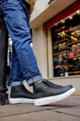 Pabucmarketi Bağcıklı Erkek Sneaker Bot Antrasit thumbnail 1