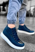 Pabucmarketi Bağcıklı Erkek Sneaker Bot Lacivert - 2