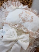 Lenaca Yenidoğan Nil Taç Nakışlı Kundaklı Trilüks 3lü Alt Açma Seti thumbnail 4