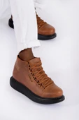 Pabucmarketi Bağcıklı Erkek Sneaker Bot Taba - 1