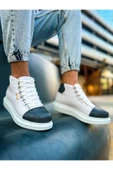 Pabucmarketi Bağcıklı Erkek Sneaker Bot Beyaz Antrasit - 3