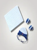 Lenaca Yenidoğan Baskılı Double Face Şapka Ve Patikli 3lü Bebek Battaniye Takımı thumbnail 1