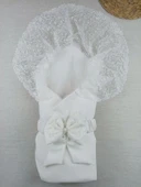 Lenaca Yenidoğan Bambu Taç Nakışlı Kundaklı Trilüks 3lü Alt Açma Seti thumbnail 3