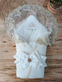 Lenaca Yenidoğan Tericotton Örgülü Trilüx Bebek Battaniyesi Kundak thumbnail 1