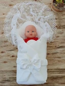 Lenaca Yenidoğan Sahra My Princess Nakışlı Lüks Kundak Bebek Battaniyesi thumbnail 1