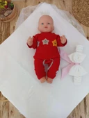 Lenaca Yenidoğan Bal Peteği My Prince Taç Nakışlı Delüks Kundak Bebek Battaniyesi - 4