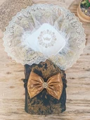 Lenaca Yenidoğan Kendinden Desenli Krom Fiyonklu Bebek Battaniyesi Kundak - 1