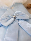 Lenaca Yenidoğan Kumru İnci Fiyonk Kristal Parlak Duvaklı Kundak Bebek Battaniyesi thumbnail 4