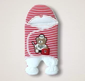 Lenaca Yenidoğan Dr. Ayıcık Nakışlı Kız-erkek Bebek Ayaklı Kundak Bebek Battaniyesi - 1