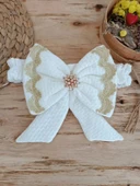 Lenaca Yenidoğan Pamuk Taç Benim Prensesim Nakışlı Trilüks Kundak Bebek Battaniyesi thumbnail 5