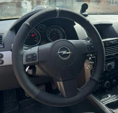 DİKİŞLİ DİREKSİYON KILIFI NUBUK NOKTALI DERİ GRİ YÜZÜK GRİ DİKİŞLİ OPEL ASTRA İÇİN - 1