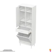 Modilayn AFRA 65x173x32,5cm 1 Çekmece, 1 Göz Sepet, 1 Kapak, 6 Raf Dar Alan Banyo Dolabı thumbnail 7