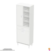 Modilayn AFRA 65x173x32,5cm 1 Çekmece, 1 Göz Sepet, 1 Kapak, 8 Raf Dar Alan Banyo Dolabı - 6