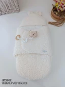 Lenaca Yenidoğan Kulaklı Şapkalı Açılır Kucaklı Cırt Kapamalı Bebek Battaniyesi Kundak - 1