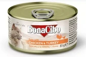 BonaCibo Ezme Tavuklu & Hindili Yetişkin Yaş Kedi Maması 85gr - 1