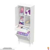 Modilayn AFRA 55x173x32,5cm 1 Çekmece, 1 Göz Sepet, 1 Kapak, 4 Raf Dar Alan Banyo Dolabı thumbnail 5