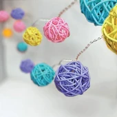Brokoli Home Renkli Rattan Mini Top String Light [Enerji Sınıfı D] 2 Metre - 2