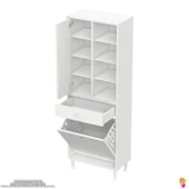 Modilayn AFRA 60x173x32,5cm 1 Çekmece, 1 Göz Sepet, 1 Kapak, 8 Raf Dar Alan Banyo Dolabı - 7