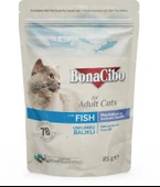 Bonacibo Soslu Uskumru-Balıklı Pouch Yetişkin Kedi Yaş Maması 85Gr - 1